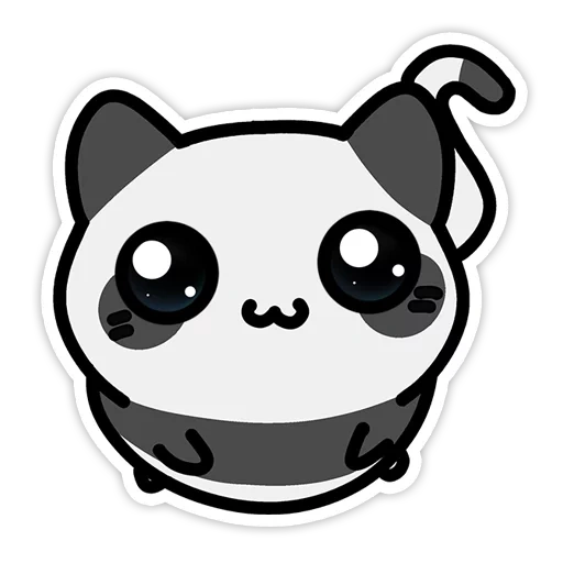 cute sticker, panda pattern is cute, panda pattern is cute, panda sketch pattern, pandochka's sketch