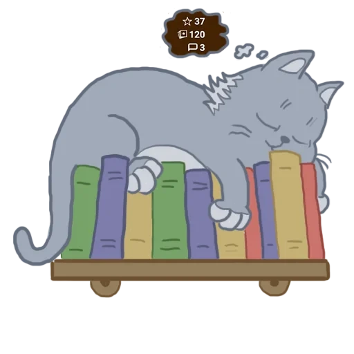gato, fantik, ficbook de gato, kitty com um livro