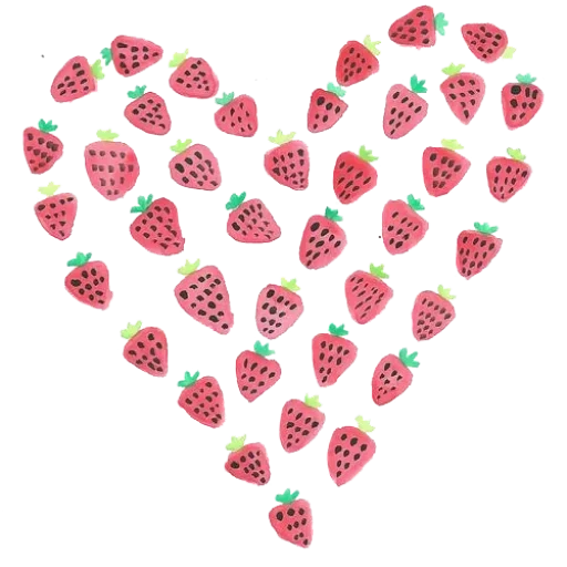 fraise, cœurs, le fond du cœur, schéma de fraise, cœur de fraises sans fond