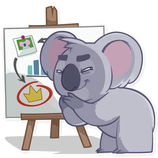 koala, koala chuck, dessin de charbon, dessin animé de charbon