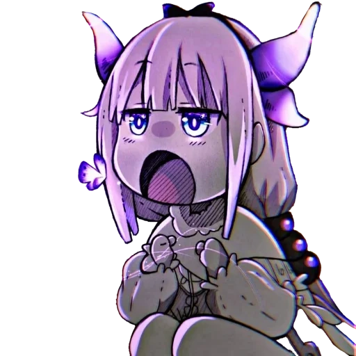 animação é fofa, personagem de anime, kanna kamui eats, miss kobayashi s dragon maid