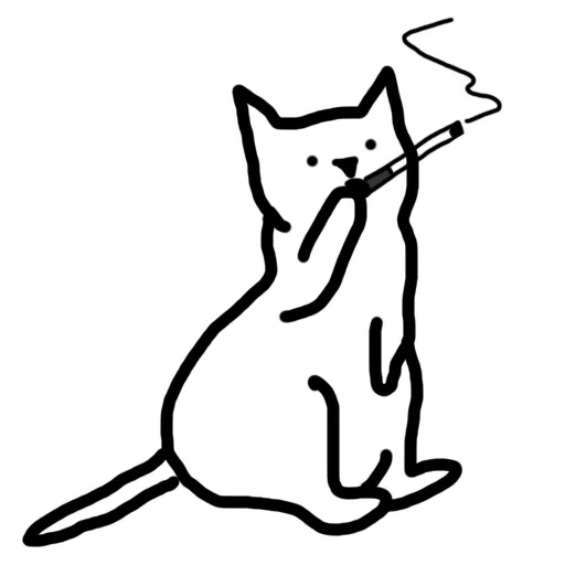 cats, a silhouette of a cat, single-stranded cat, dancing cat pattern, single-line cat profile