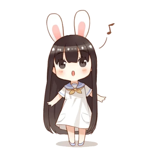 chibi bunny, anime chibi rabbit, chibi girl rabbit, gambar lucu anime, chibi kelinci anime lucu