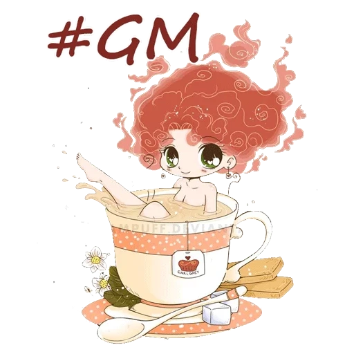 red cliff, tea art, lovely artwork, cartoon cute, cartoon cute pattern