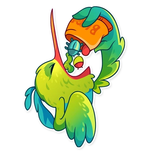 parrot, hummingbird, fictional character