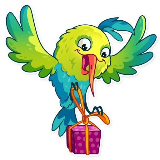perroquet, colibris, colibris sans fond, carrots de dessins animés, illustration de perroquet