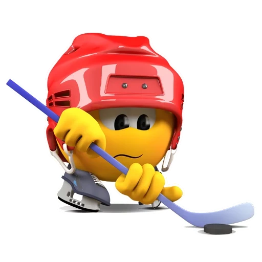 kolobanga, smiley hockey, joueur de hockey souriant, joueur de hockey kolobanga, kolobanga chel avec un bâton