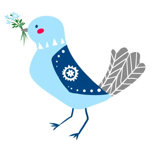 pegatina telegram, ilustración vectorial de pájaro, ilustración de aves, dibujo de pájaros, plantilla decorativa de pájaros