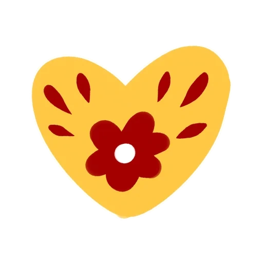 stickers pizza set, fleurs en forme de cœur, pizza autocollant, signe ou blason, pizza sous forme de cœur