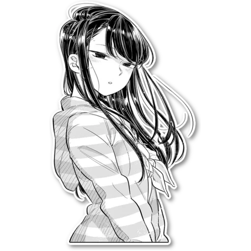 quadrinhos de anime, menina anime, animação preto e branco, arte menina anime, animação komi san wa komyushou desu