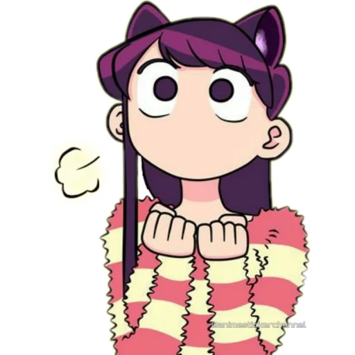 komi san, anime mädchen, adobe illustrator, netsuno chika komi san, charaktere anime zeichnungen