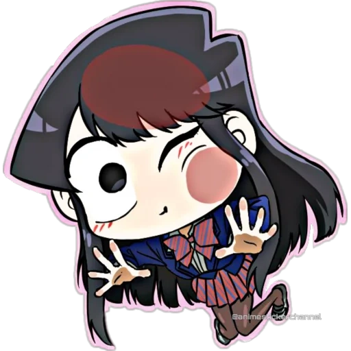 gunung komi, komi st chibi, karakter anime, karakter anime seni, tokoh seni anime