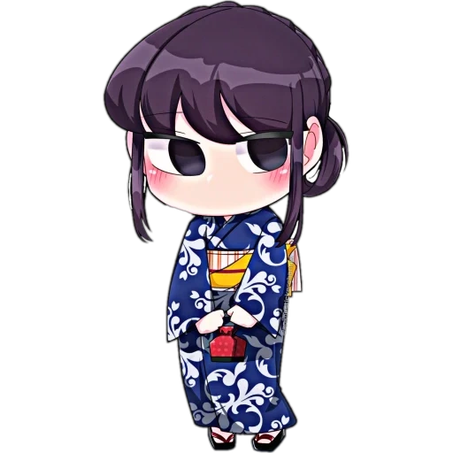 bild, komi san, chibi komi, yukata anime, anime charaktere