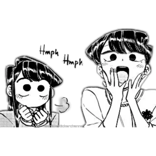 quadrinhos, montanha komi, komi st chibi, komyushou desu, o cortisan está a tremer