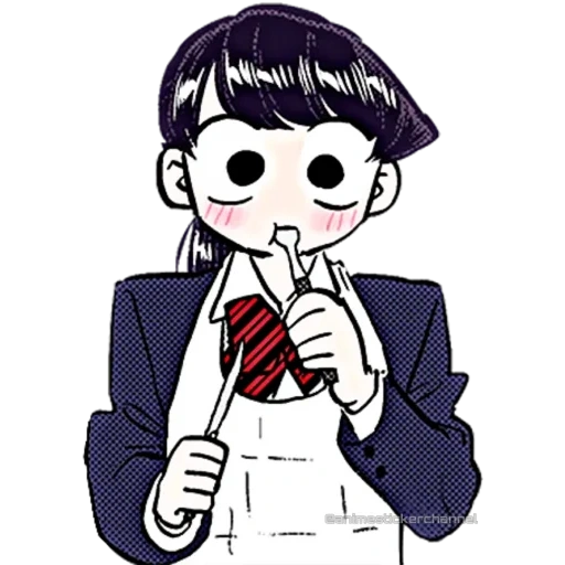 animação, figura, montanha komi, komi st chibi, papel de animação