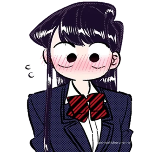 animação, figura, montanha komi, komi st chibi