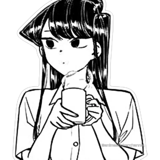 manga, figura, creatividad de animación, papel de animación, animación komi san wa komyushou desu