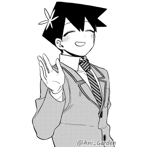 komi san, komi mad, komi san wa, komi san wa komyusho, animación de lealtad en blanco y negro