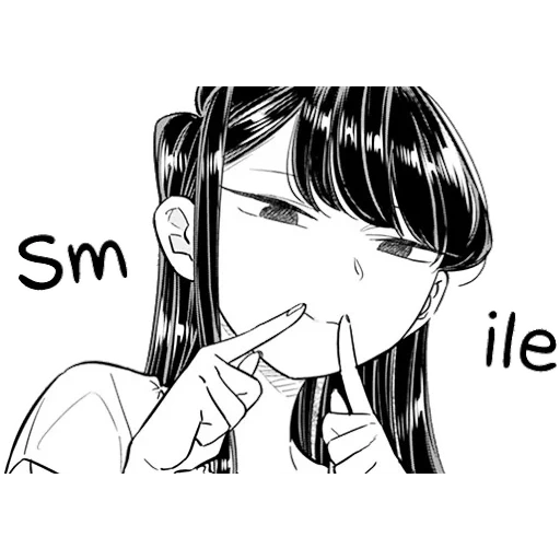 komi san, comi saint mem, comi san méma, manga komisan, komisan lächelt