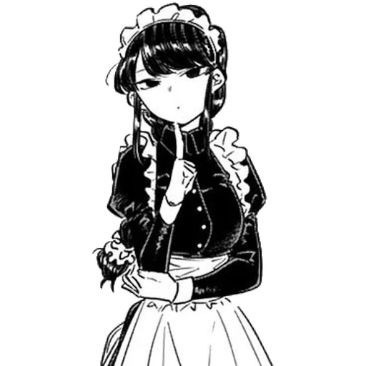 foto, mangá de anime, komi san é empregada, komi shuuko maid