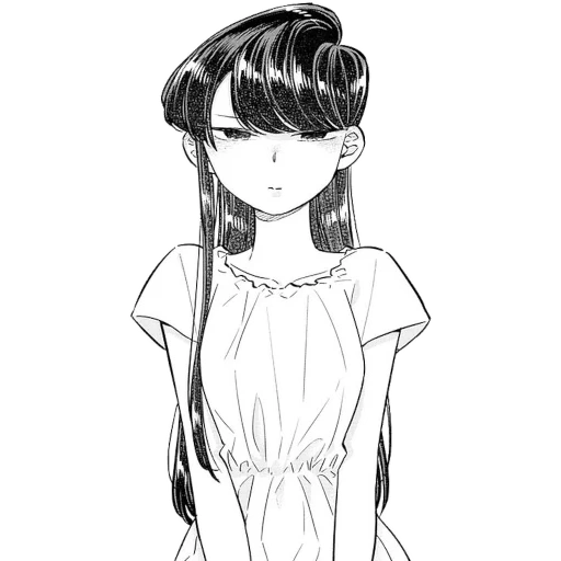 komi shouko, esboços de anime, manga shouko komi, desenhos de anime de meninas, komi san wayomyushou desu anime