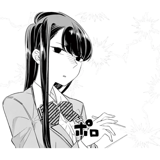 foto, anime girls, komi san badge, ícone de mangá de anime, desenhos de anime de meninas