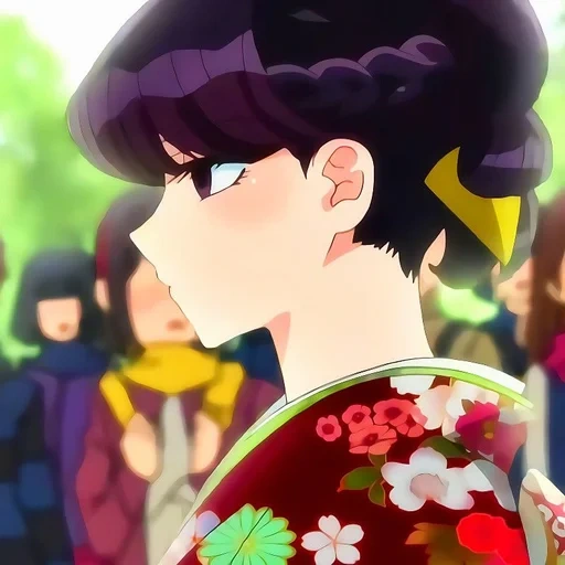 komi, anime, komi san, karakter anime, kimono kermit