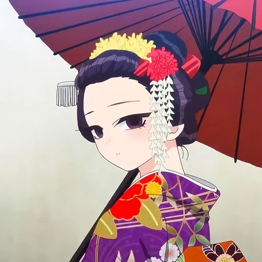 figure, cartoon geisha, oylan animation, maizi geisha animation, geisha japanese anime