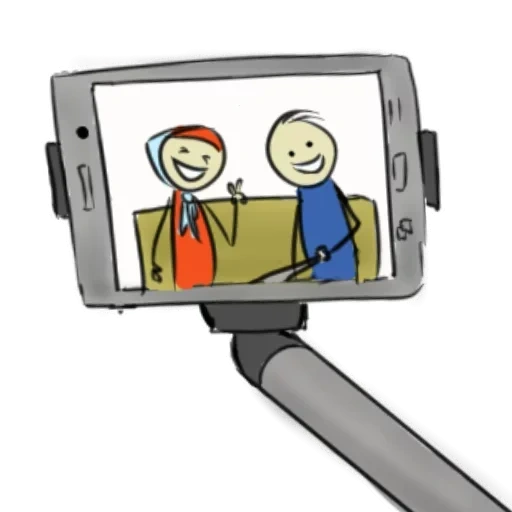 selfie, tv set, self-timer illustration, selfie drawing, single-legged vector icon