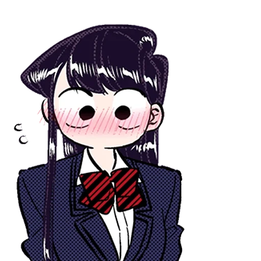 animação, figura, montanha komi, komi st chibi