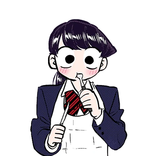 komi, figura, montanha komi, komi st chibi, papel de animação