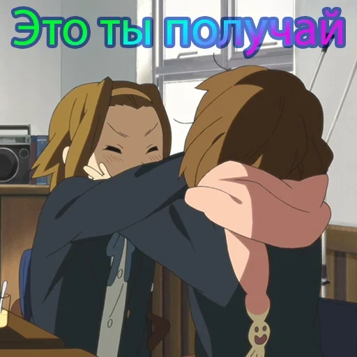 days, kayong animation, anime stills, cartoon hug, anime k-on hug