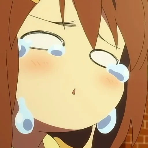 anime, anime tiano, emoções de anime, o anime chora, yui sile está chorando
