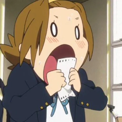 k-on yui meme, k no quadro ritsu, yui hirasava jaka jan, anime momentos engraçados, anime keion rice engraçado