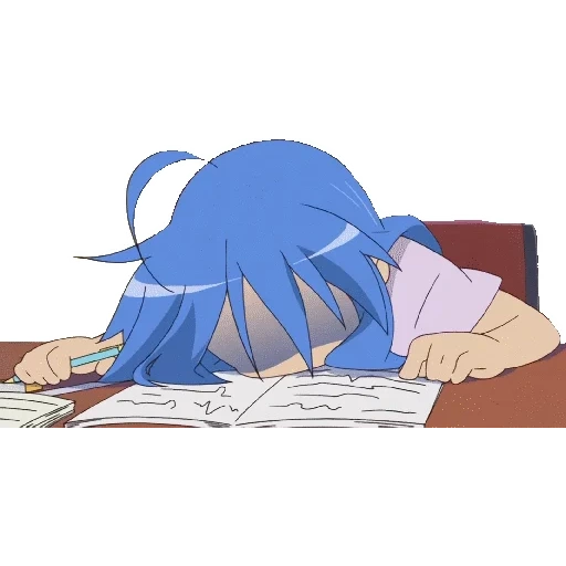 lucky star, anime kawai, anime stress, anime exam, anime characters
