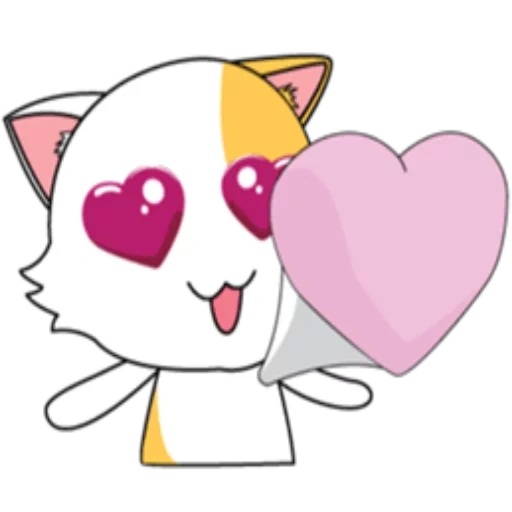 süße katzen, anime zeichnungen, katzener mit herzen