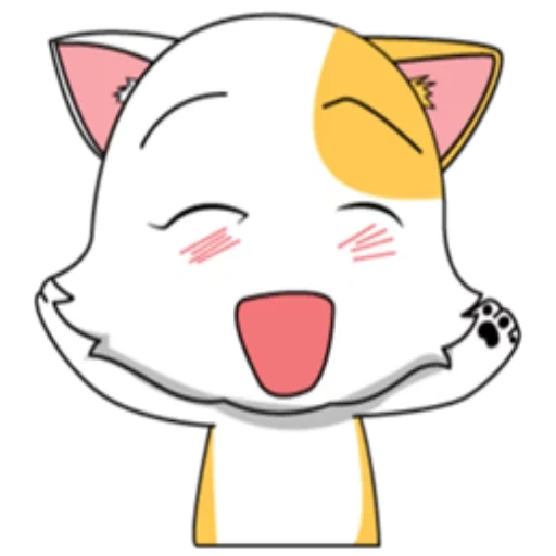 chibi cats, cute cats, katiki kavai, anima muzzle, stickers japanese cats