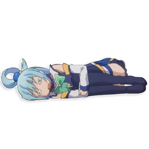 konosuba water finch, kono suba, anime god fish, konosuba aqua is lying down, animation ono shushui