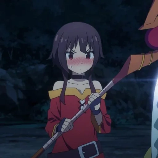 anime, konosuba ova 1, personajes de anime, meguminana konosuba, sacerdotisa de anime con espadas