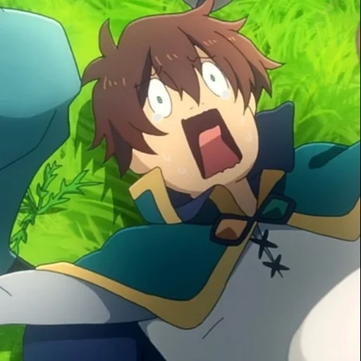 konosuba, sato and ma, konosuba kazuma, kazuma konosuba stills, kazuma screenshot konosuba