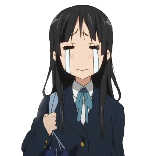 akiyama mio, kein anime, akiyama mio, mio akiyama weint, anime mit einer aufklebernase