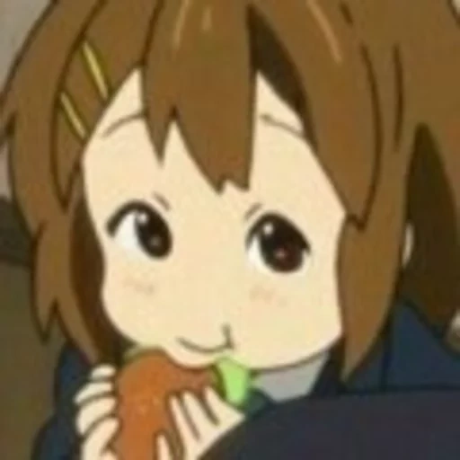 аниме, девочка, юи ютуб, аки тоёсаки, yui hirasawa eat burger