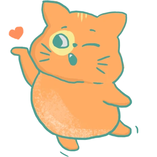 tigre à fleurs de pêche, chat de dessin animé doux, cartoon chaton orange ora pistolet