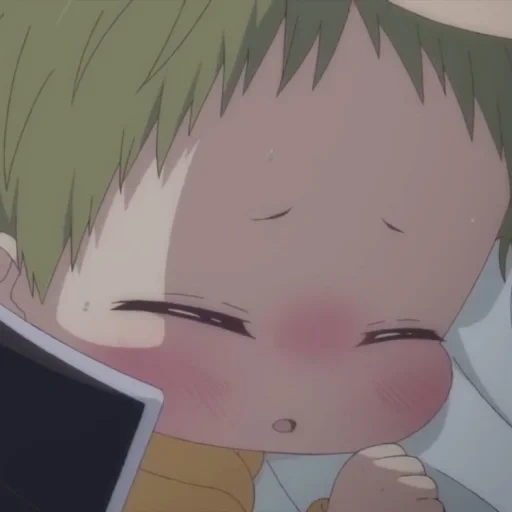 cartoon cheeks, anime baby, cartoon character, kotaro's school nanny, anime baby crying