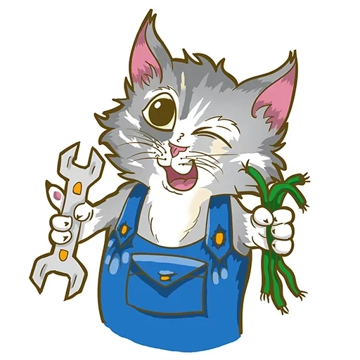 telegram stickers, telegram stickers cat, cat, sticker pak, cat electrician sticker