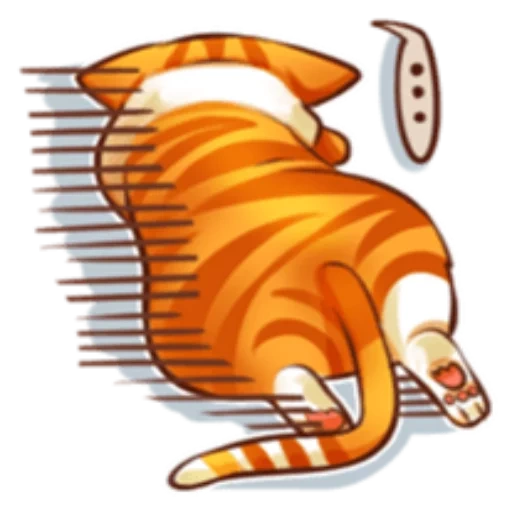 gatto, tigre, cat assonnato, illustrazione del gatto