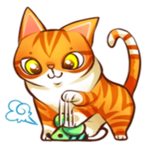 gato, gato rayado, ilustración gato, kitty purr clipart