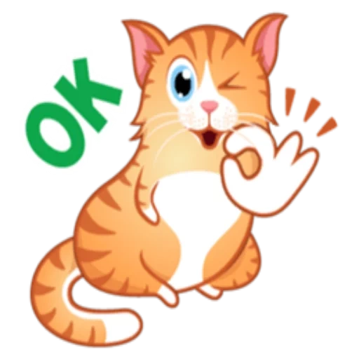 gato, gato anaranjado, clipart de gato, gato rayado, gato de dibujos animados