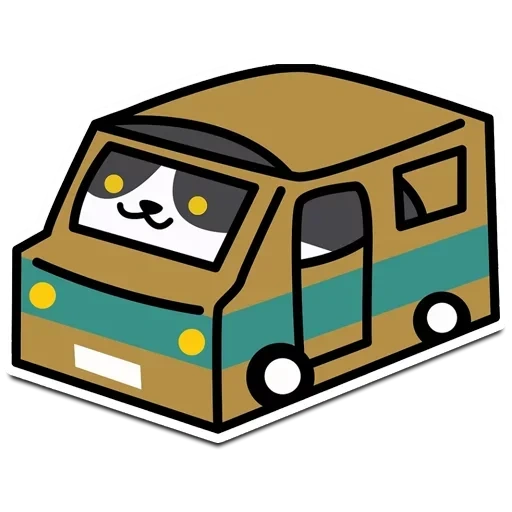 automobile, hippie bus, cheerful bus, pixel bus, neko atsume kitty collector