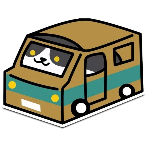 automóvil, autobús hippie, autobús divertido, bus de píxeles, neko atsume gatity coleccionista